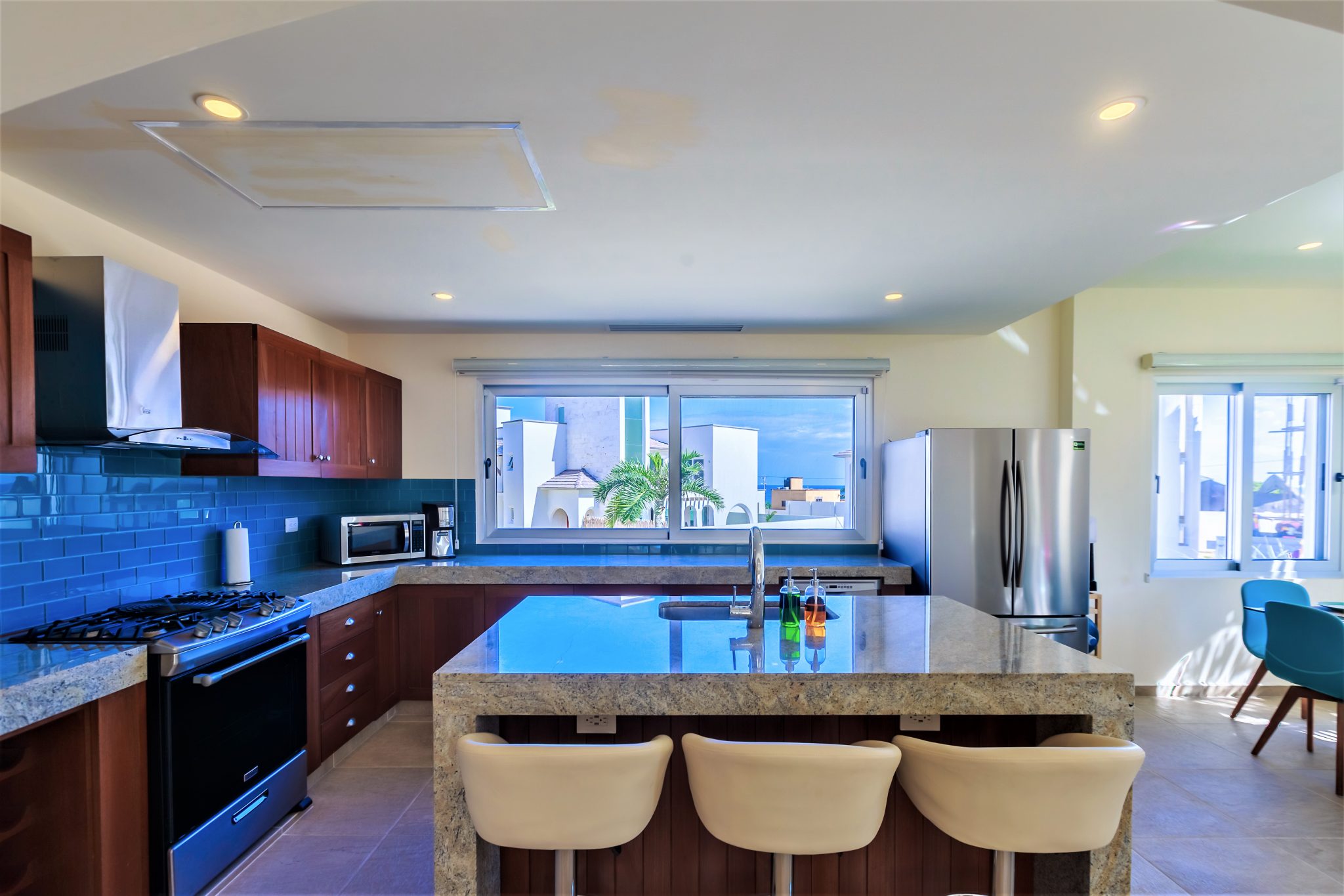 Open-concept kitchen with island